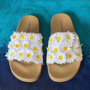 Lucky Brand Gellion Daisy Pool Sliders Sandals Size 8